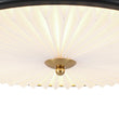 Load image into Gallery viewer, Farmhouze Light-Vintage Round Pleated Dimmable LED Black Semi Flush Mount-Ceiling Light-Black-
