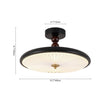 Load image into Gallery viewer, Farmhouze Light-Vintage Round Pleated Dimmable LED Black Semi Flush Mount-Ceiling Light-Black-
