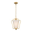 Load image into Gallery viewer, Farmhouze Light-Vintage Single White Fabric Brass Curved Metal Lantern Pendant-Chandelier-Brass-
