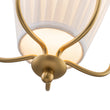 Load image into Gallery viewer, Farmhouze Light-Vintage Single White Fabric Brass Curved Metal Lantern Pendant-Chandelier-Brass-
