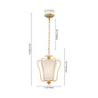 Load image into Gallery viewer, Farmhouze Light-Vintage Single White Fabric Brass Curved Metal Lantern Pendant-Chandelier-Brass-

