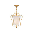 Load image into Gallery viewer, Farmhouze Light-Vintage Single White Fabric Brass Curved Metal Lantern Pendant-Chandelier-Brass-
