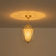 Load image into Gallery viewer, Farmhouze Light-Vintage Single White Fabric Brass Curved Metal Lantern Pendant-Chandelier-Brass-
