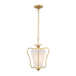 Load image into Gallery viewer, Farmhouze Light-Vintage Single White Fabric Brass Curved Metal Lantern Pendant-Chandelier-Brass-
