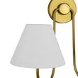 Load image into Gallery viewer, Farmhouze Light-Vintage White Fabric Shade 2-Light Vanity Wall Sconce-Wall Sconce-Brass-
