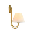 Load image into Gallery viewer, Farmhouze Light-Vintage White Fabric Shade 2-Light Vanity Wall Sconce-Wall Sconce-Brass-
