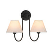 Load image into Gallery viewer, Farmhouze Light-Vintage White Fabric Shade 2-Light Vanity Wall Sconce-Wall Sconce-Brass-
