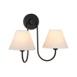 Load image into Gallery viewer, Farmhouze Light-Vintage White Fabric Shade 2-Light Vanity Wall Sconce-Wall Sconce-Brass-
