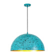 Load image into Gallery viewer, Farmhouze Light - Vitange Luxe Turquoise Patina Iron Oversized Dome Pendant - Chandelier - 23.6 in - 
