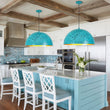 Load image into Gallery viewer, Farmhouze Light - Vitange Luxe Turquoise Patina Iron Oversized Dome Pendant - Chandelier - 23.6 in - 
