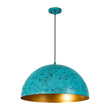 Load image into Gallery viewer, Farmhouze Light - Vitange Luxe Turquoise Patina Iron Oversized Dome Pendant - Chandelier - 23.6 in - 
