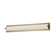 Load image into Gallery viewer, Farmhouze Light - White Glass Dimmable LED Brass Long Linear Vanity Wall Light - Wall Sconce - 26 in - 
