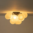 Load image into Gallery viewer, Farmhouze Light-White Glass Globe Cluster Bubble Semi-Flush Mount-Ceiling Light-Nickel (Back Order)-
