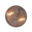 Load image into Gallery viewer, Farmhouze Light - Whitewashed Brown Wood Grain Drum Flush Mount Light - Ceiling Light - 11.8 in - 
