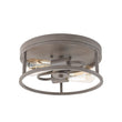 Load image into Gallery viewer, Farmhouze Light - Whitewashed Brown Wood Grain Drum Flush Mount Light - Ceiling Light - 11.8 in - 
