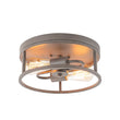 Load image into Gallery viewer, Farmhouze Light - Whitewashed Brown Wood Grain Drum Flush Mount Light - Ceiling Light - 11.8 in - 
