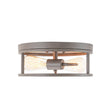 Load image into Gallery viewer, Farmhouze Light - Whitewashed Brown Wood Grain Drum Flush Mount Light - Ceiling Light - 11.8 in - 

