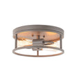 Load image into Gallery viewer, Farmhouze Light - Whitewashed Brown Wood Grain Drum Flush Mount Light - Ceiling Light - 11.8 in - 
