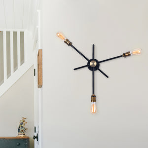 Farmhouse 3-Light Black Wall Sconce