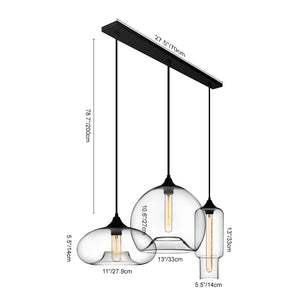 3-Light Elegant Glass Shade Pendant Light