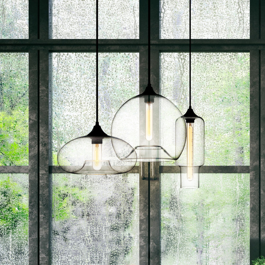 3-Light Elegant Glass Shade Pendant Light