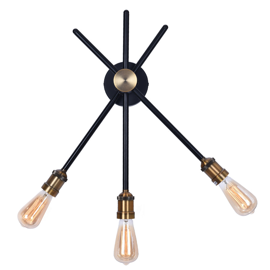 Farmhouse 3-Light Black Wall Sconce