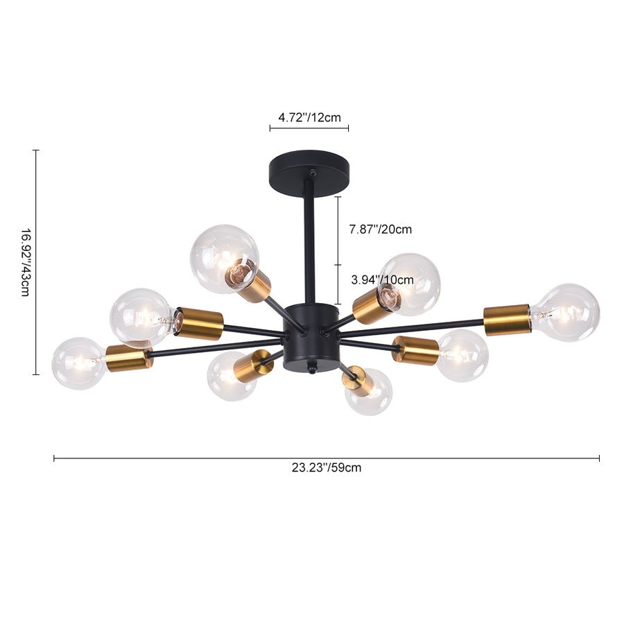 8-Light Semi Flush Sputnik Light