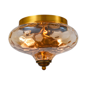 Farmhouse Glass Flush Mount Ceiling Light