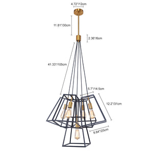 Farmhouse Industrial Frame Cluster Ceiling Pendant