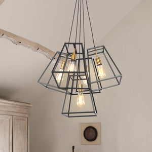 Farmhouse Industrial Frame Cluster Ceiling Pendant