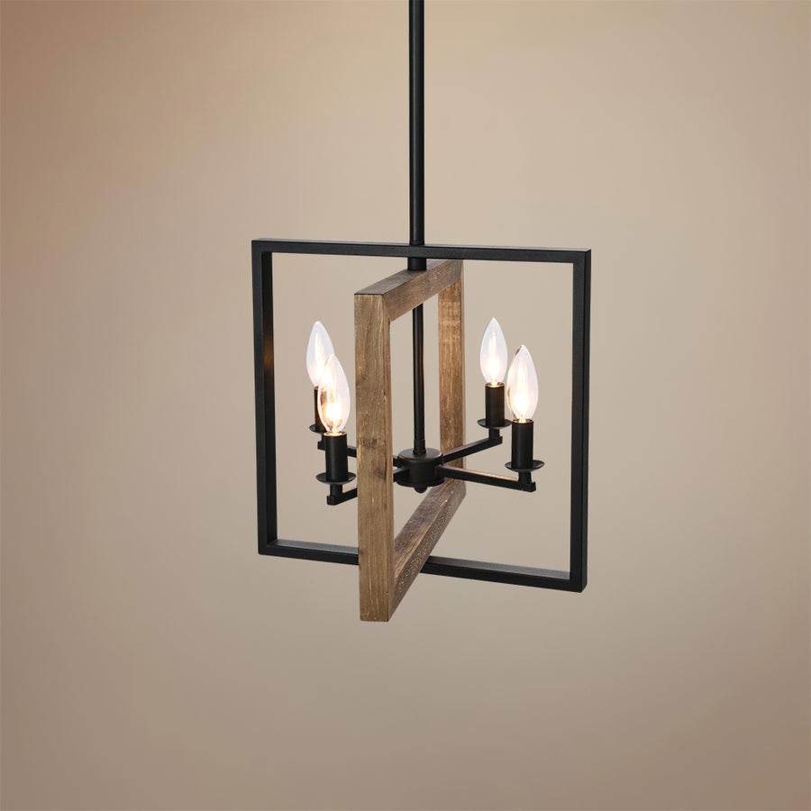 Farmhouse Kitchen Island Geometric Rectangle Pendant Light