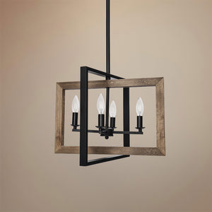 Farmhouse Kitchen Island Geometric Rectangle Pendant Light