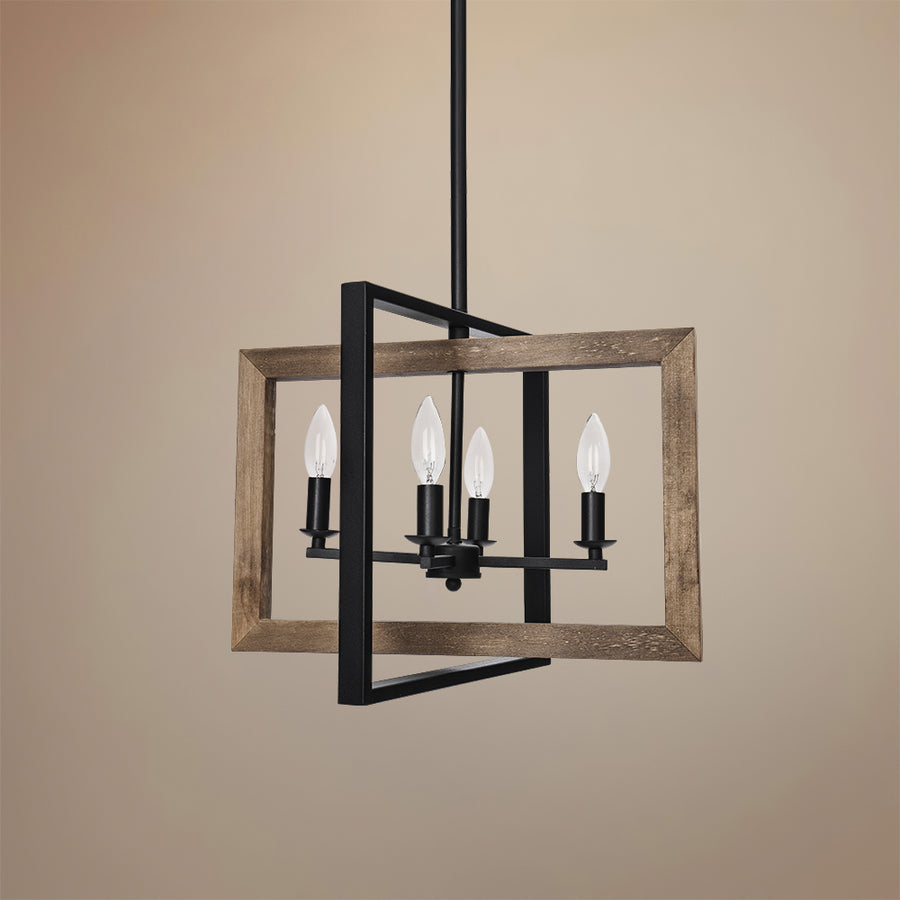 Farmhouse Kitchen Island Geometric Rectangle Pendant Light