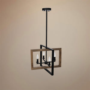 Farmhouse Kitchen Island Geometric Rectangle Pendant Light