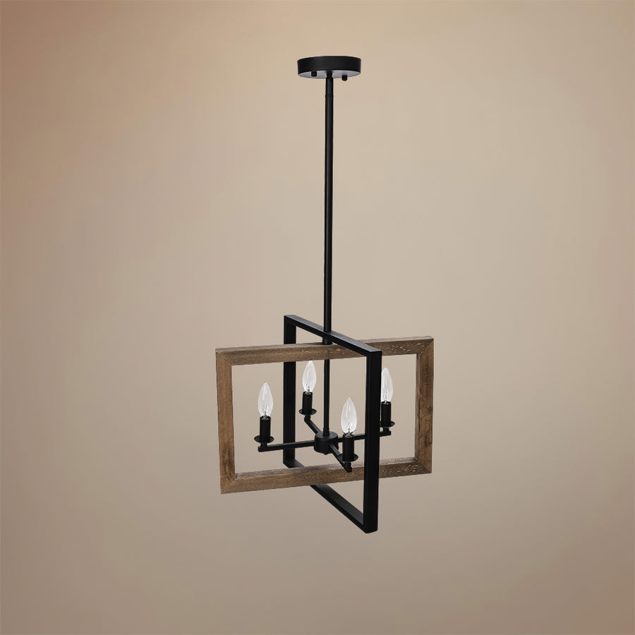 Farmhouse Kitchen Island Geometric Rectangle Pendant Light