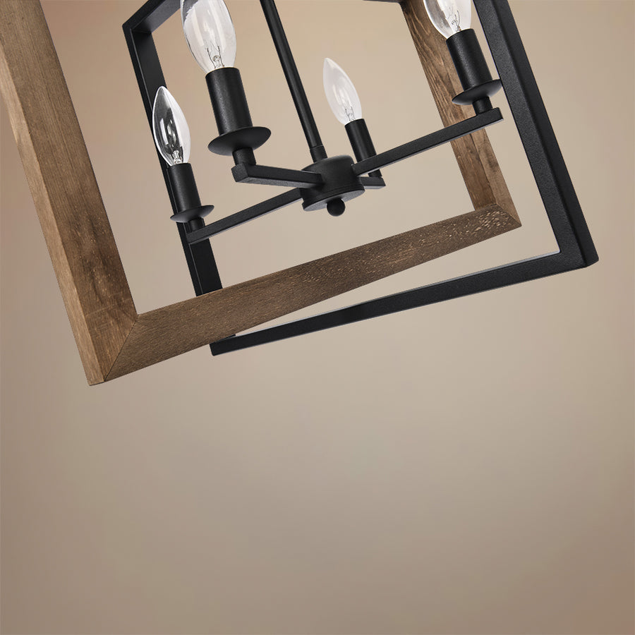 Farmhouse Kitchen Island Geometric Rectangle Pendant Light