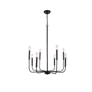 Industrial 8-Light Simple Metal Chandelier