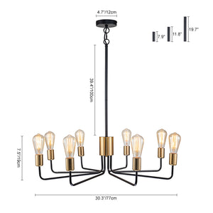 Industrial Metal 8-Light Sputnik Chandelier