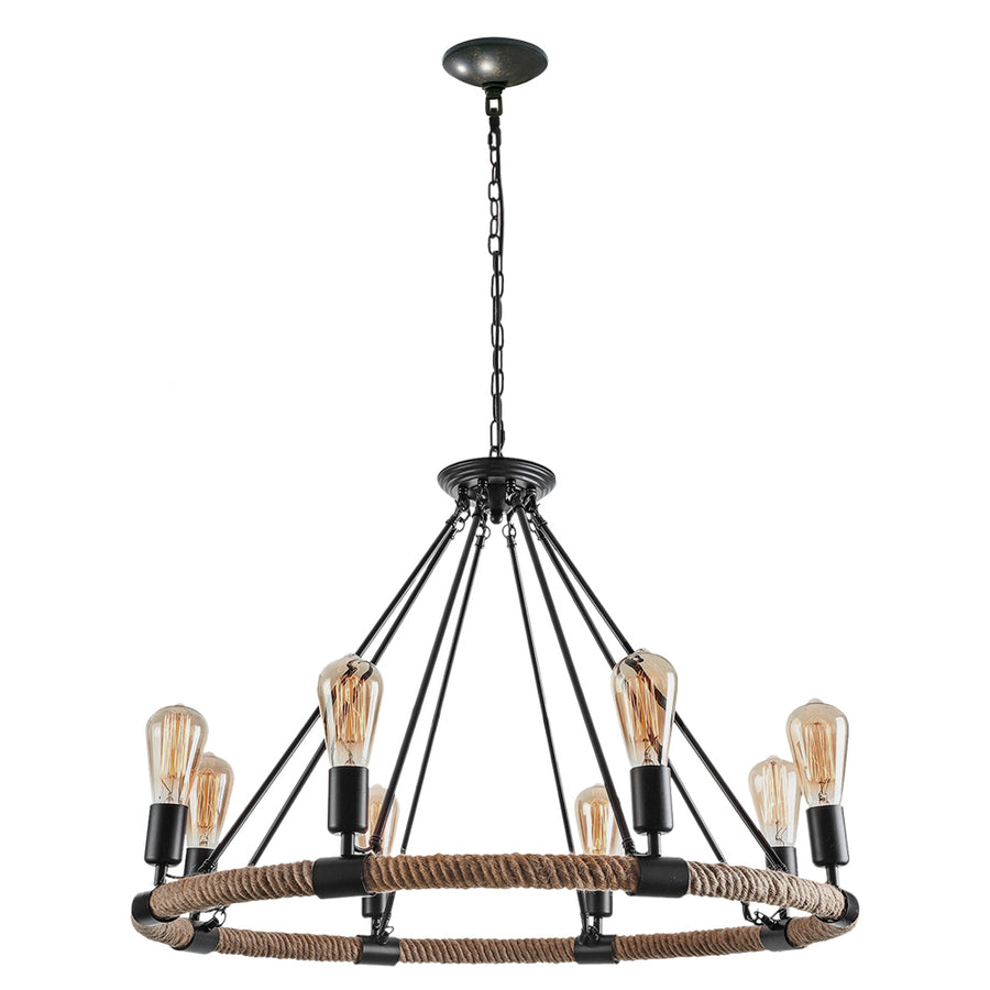 Industrial Retro Hemp Rope Pendant Light