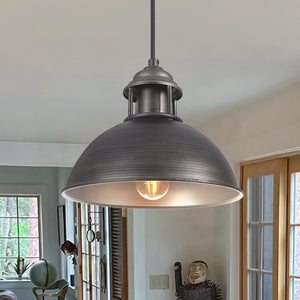 Industrial Retro Pot Lid Dome Pendant Light