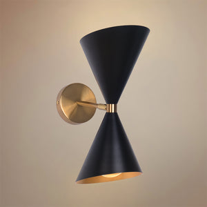 Mid Century 2-Light Cone Wall Sconce