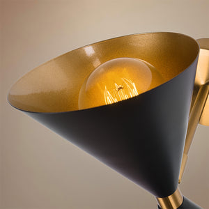 Mid Century 2-Light Cone Wall Sconce