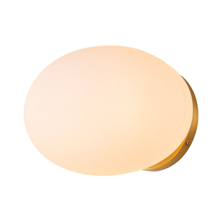 Farmhouze Light-1-Light Aged Brass Simple Oval Globe Wall Light-Wall Sconce-Aged Brass-