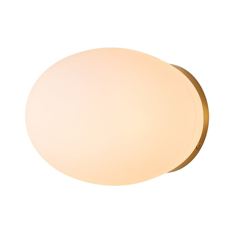 Farmhouze Light-1-Light Aged Brass Simple Oval Globe Wall Light-Wall Sconce-Aged Brass-