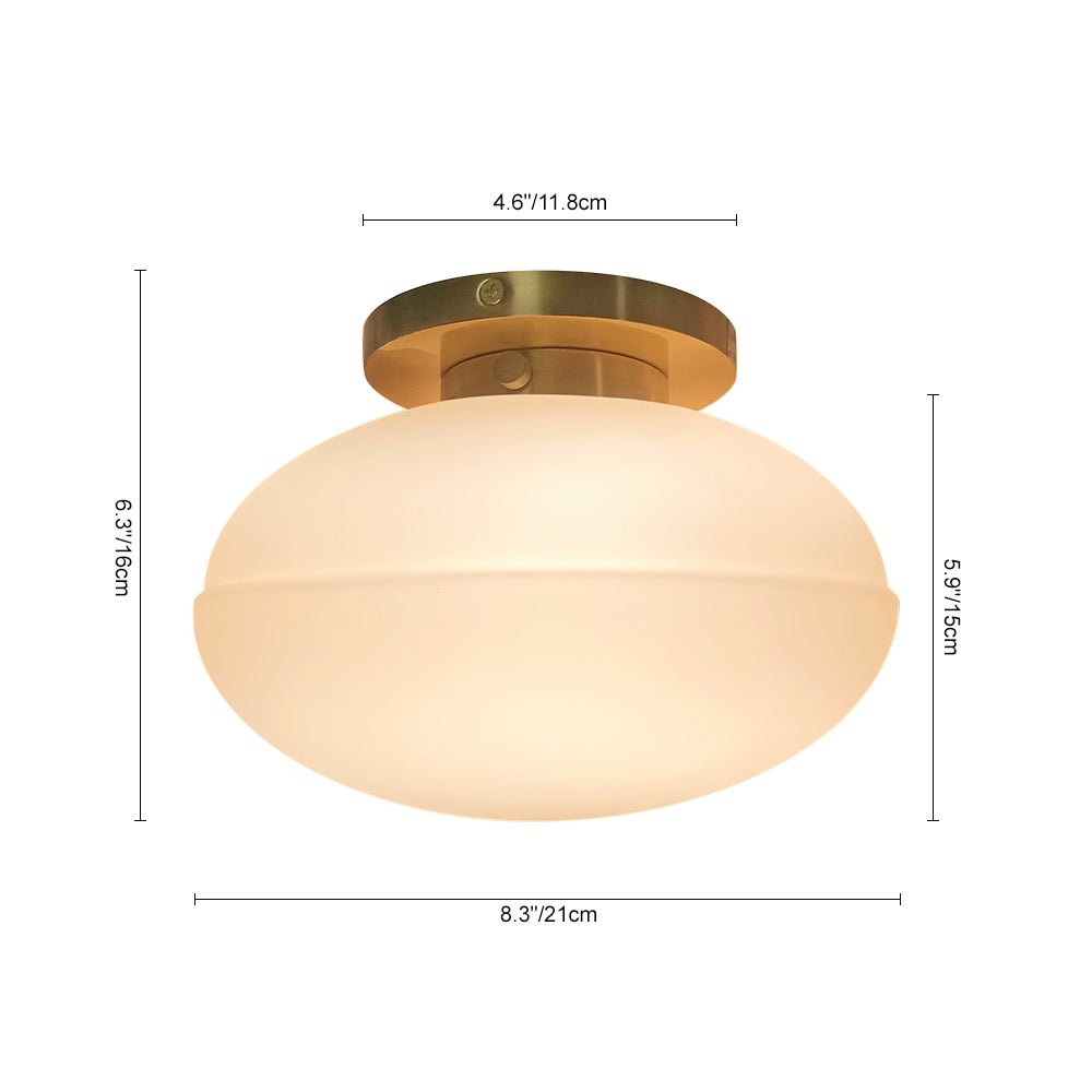 Farmhouze Light-1-Light Aged Brass Simple Oval Globe Wall Light-Wall Sconce-Aged Brass-