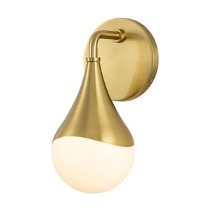 Farmhouze Light-1-Light Antique Brass Opal Glass Globe Wall Sconce-Wall Sconce-1-Light-Brass