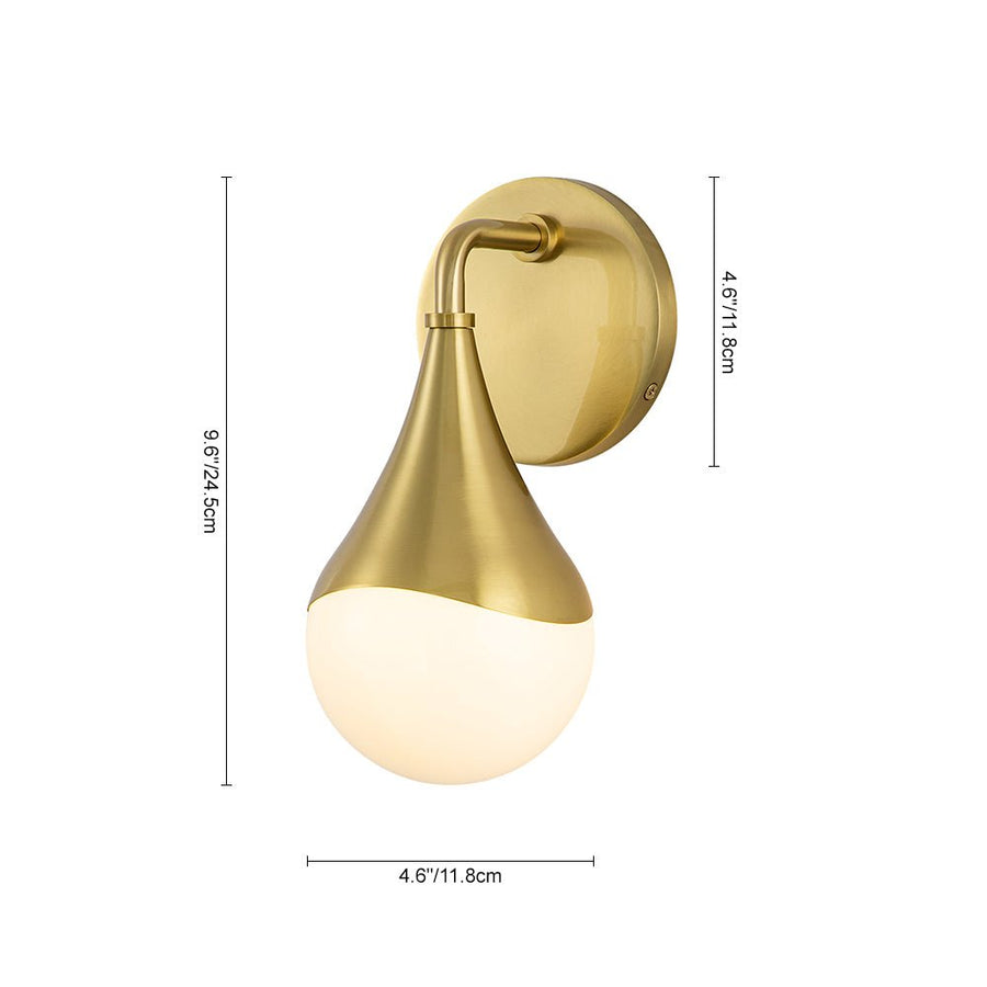 Farmhouze Light-1-Light Antique Brass Opal Glass Globe Wall Sconce-Wall Sconce-1-Light-Brass