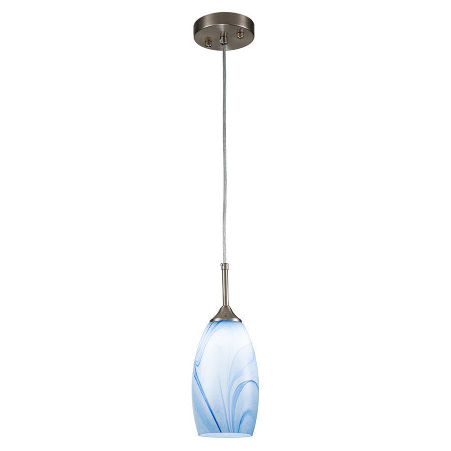 Farmhouze Light-1-Light Mini Glass-bonded Mica Pendant Light-Pendant-1-Light-Blue