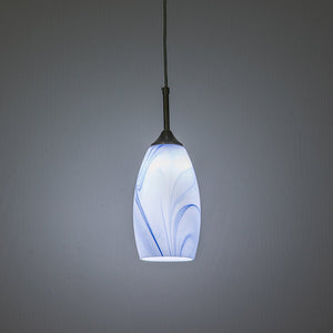 Farmhouze Light-1-Light Mini Glass-bonded Mica Pendant Light-Pendant-1-Light-Blue