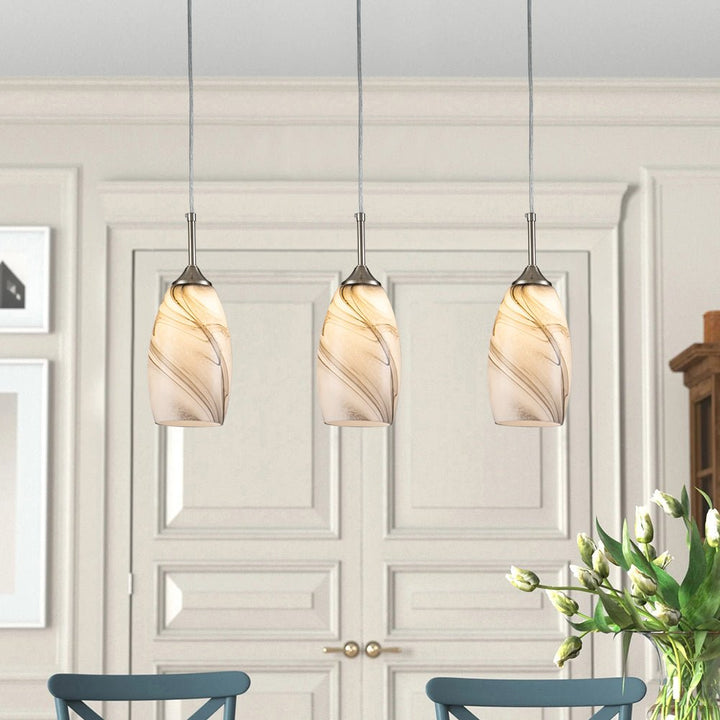 Farmhouze Light-1-Light Mini Glass-bonded Mica Pendant Light-Pendant-1-Light-Gray